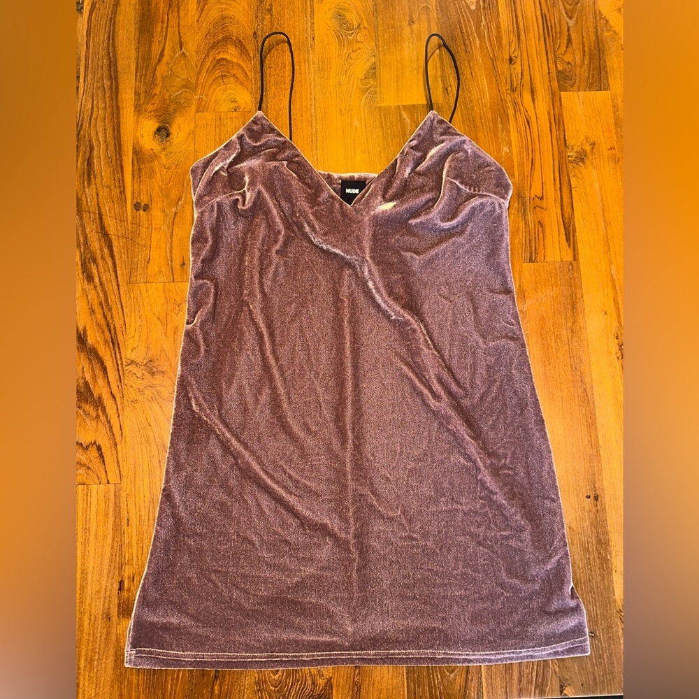 Ruby & Jenna Mauve Velvet Cami Dress Size M